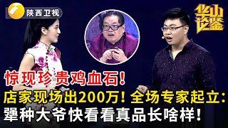 【超清版】惊现珍贵鸡血石！店家现场出200万！全场专家起立：犟种大爷快看看真品长啥样！#鉴宝 #华山论鉴