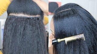 *YOU CAN'T TELL ISSA WEAVE* "Old Skool" Glue In Weave Tutorial | Asteria Kinky Straight Hair