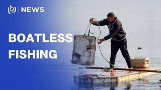 Boatless in Gaza: using old fridge doors to catch fish