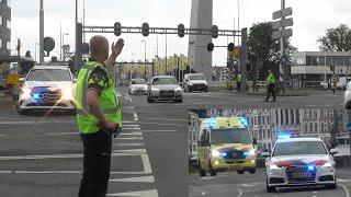 Politie zet drukke kruising stil voor passeren spoedtransport Ambulance naar het ziekenhuis! #1338