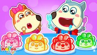 Yummy Colorful Rainbow Jelly  + MORE Funny Songs for Kids  Wolfoo Nursery Rhymes & Kids Songs