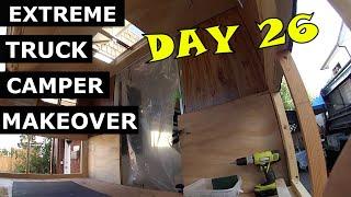 Extreme Truck Camper Makeover to Travel Trailer Ι RV Renovation Series Ι Day 26 Ι Building Bed area