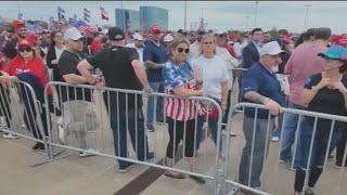 Crowds gathered for Trump's Long Island rally