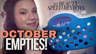 OCTOBER BEAUTY EMPTIES: 22 Beauty Speed Reviews | Fenty Skin, ABH, Youth to the People, Kiehls, etc!