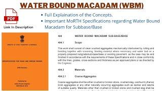 WATER BOUND MACADAM (WBM) | MORTH Specification Explained