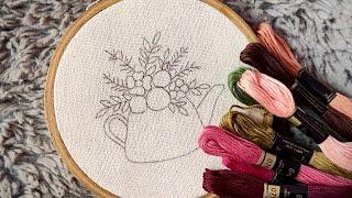 Floral embroidery hoop || Embroidery video || Embroidery for Beginners - Let’s Explore