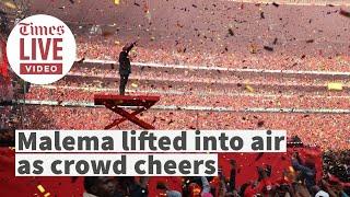 Julius Malema lifted into air in front of thousands during 10th anniversary rally