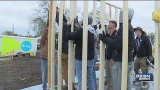 Wichita aviation workers raise walls of three homes