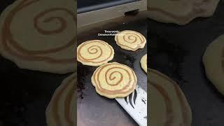 Pancakescinnamon rolls. The recipe is on our TikTok and Instagram!