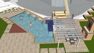 Swimming Pool, Spa, Outdoor Fireplace, and Outdoor Kitchen Design