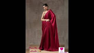 Graceful Plain Satin Saree Collections