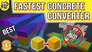 FASTEST Concrete Converter | Minecraft Tips & Tricks | Bedrock MCPE PS XBOX SWITCH