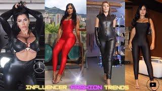 How to Style Jumpsuits in Public - Daily Fashion Guide - 25+ Shiny Leggings Influencer Trends