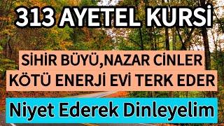 313 AYETEL KURSİ - Sihir Büyü, Nazar Cinler Kötü Enerji Evi Terk Eder / Niyet Ederek Dinleyelim