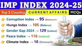 INDEX 2025 CURRENT AFFAIRS | IMPORTANT INDEX 2025 | Current Affairs 2025 | INDEX 2024 Revision |