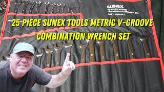 Sunex Tools 9917MPRA Metric V-Groove Combination Wrench Set, 8mm - 32mm 25 Piece