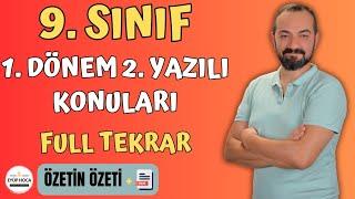 9. SINIF TÜRK DİLİ VE EDEBİYATI 1. DÖNEM 2. YAZILI KONULARI FULL TEKRAR