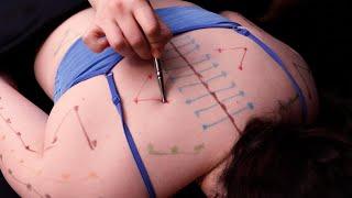 Tracing her Meridians for Stress Relief | ASMR Back Drawing & Point Therapy Massage