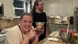 PB blossom cookies with my kid. Making his favorite cookie.