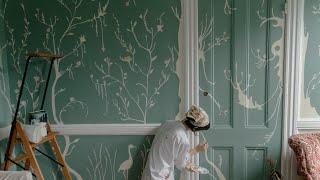 Painting a Chinoiserie Mural in my Rented Apartment | Brooklyn NY | Wall #2