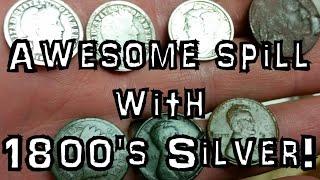 Big and old POCKET SPILL with 1800s SILVER!!!