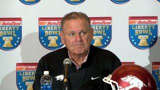 Arkansas head football coach Sam Pittman previews AutoZone Liberty Bowl