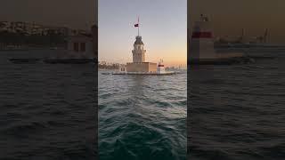 The Maiden's Tower with the best sunset #istanbulturkey#sunsetview#maidentower