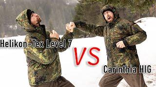 Flecktarn Winterjacken im Vergleich - Helikon-Tex Level 7 versus Carinthia HIG