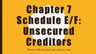 Chapter 7 Schedule E/F Preview, Official Bankruptcy Form 106E/F