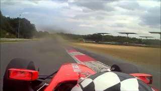 Onboard with Gary Hauser (Dallara GP2) - Start of race 2 + crash (Zolder 2013)