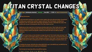 Titan Crystal Update | AW S.54 Requirements Reduction and Cyberweek | Marvel Contest of Champions