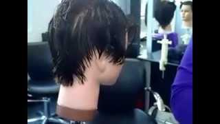 Short graduation haircut NVQ level 2 hairdresing step by step