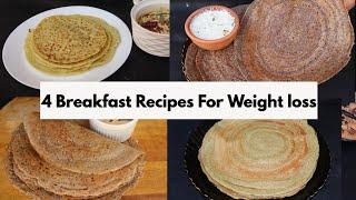 4 Indian Breakfast For Diabetics|Healthy Breakfast Lunch and Dinner Recipes|Instant Dosa Recipes