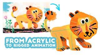 This acrylic lion is now alive! Marah Curran used Moho’s vector tools, bones and line boil