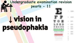 Diminished Vision in Pseudophakia | Undergraduate examination revision pearls 11