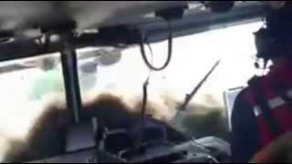 Fire Truck driving through flood - Longmont, Colorado, September 12, 2013