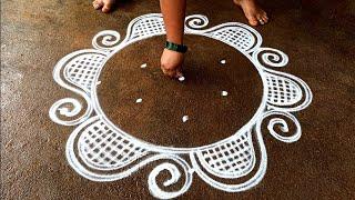 2025 newyear muggulu designs/5*3 newyear beautiful rangoli/newyear big rangoli/Super rangoli