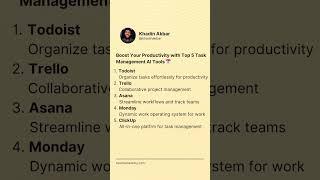 Boost Your Productivity with Top 5 Task Management AI Tools 