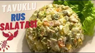 Olivye salatası | Tavuklu Rus Salatası | Pratik salata tarifi