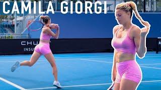 Camila Giorgi - Court Level practice [4k 60fps]