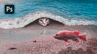 Cat Under The Sea Photo Manipulation Tutorial