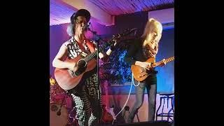 Keira Witherkay, Marcia Moon and Derek Craig Rocking out last song at Cafe Roux Feb 2023