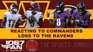 #commanders Lose Entertaining Game to the #ravens | Sports Junkies