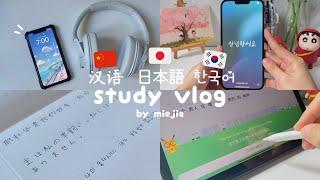 72-Hour Productive Study Vlog  | Learning Chinese, Japanese & Korean 