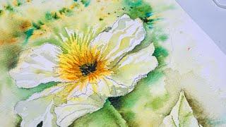 Brusho Magic Lesson #5: Watch Me Create a Vibrant WHITE Flower with Watercolor Crystals 