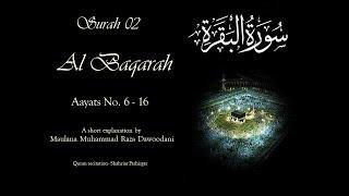 Surah-e-Baqarah Ayaat 6-16 | Maulana M. Raza Dawoodani