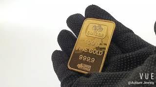 PAMP Suisse Gold Bar 100g, Lady, Gold 9999, Pure Gold, Authentic, Investment Gold Bar, LBMA, AU003