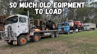 Loading Old Trucks and Equipment. MUST WATCH for troll equipment and truck enthusiasts!