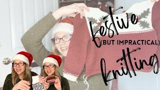 Christmas Knitting! Betty and Judy Lodge Sweater + a HUGE Sewing Fail #knittingpodcast