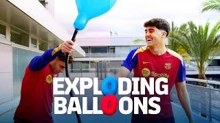  BOOM! EXPLODING BALLOONS CHALLENGE WITH FERMÍN & CUBARSÍ | FC Barcelona 
